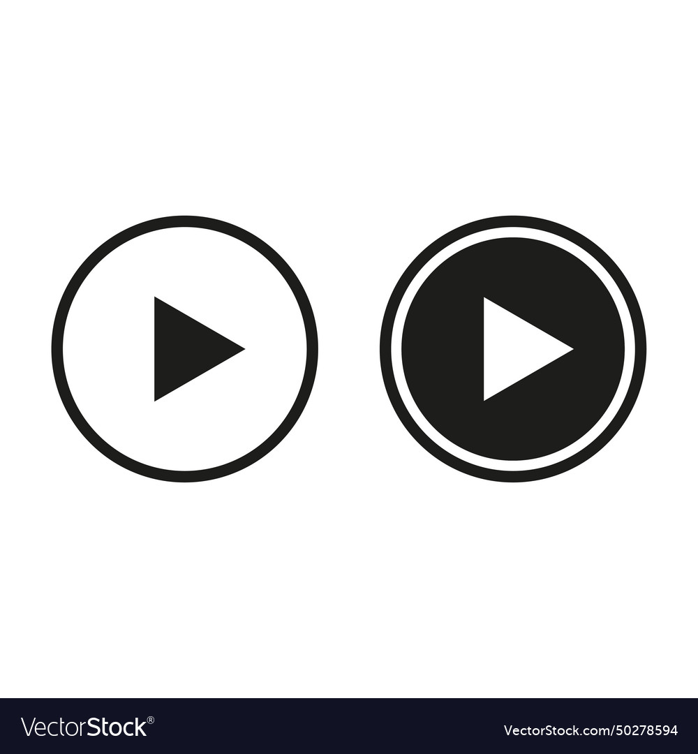 A set of play buttons on white background vector image A set of play buttons on white background