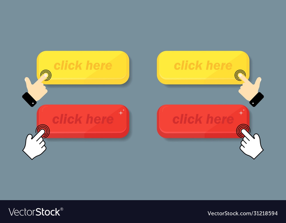 Click icon mouse finger clicks on an object vector image Click icon mouse finger clicks on an object