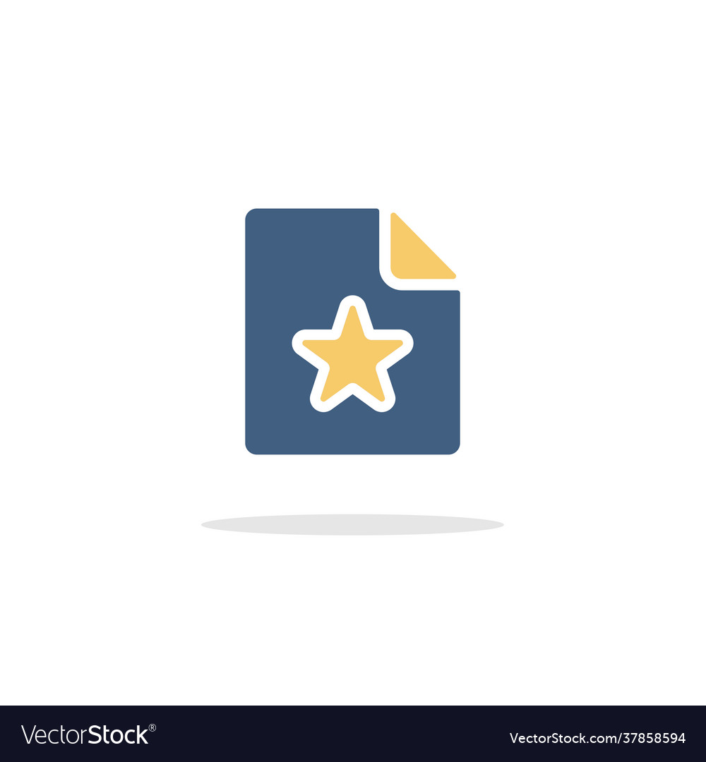 Document paper with star icon shadow