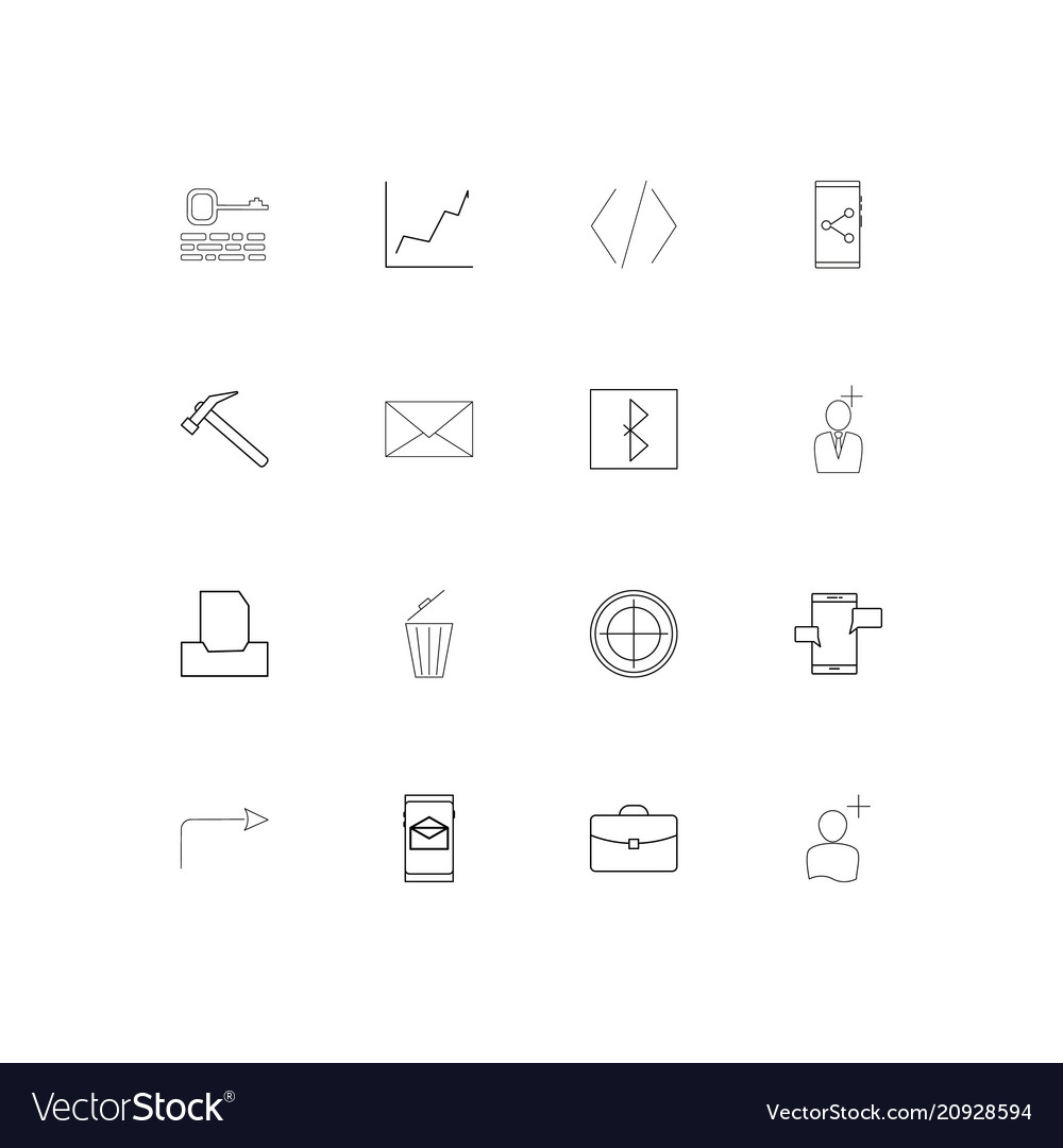 Internet of things linear thin icons set outlined