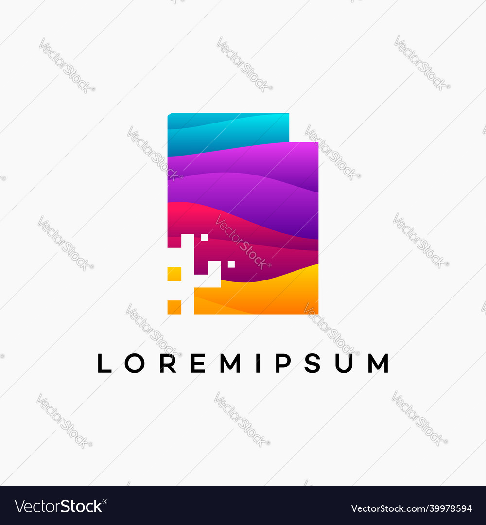 Modern wavy digital document logo designs concept vector image Modern wavy digital document logo designs concept
