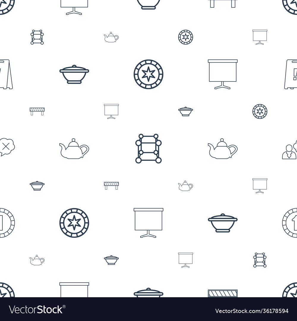 Object icons pattern seamless white background