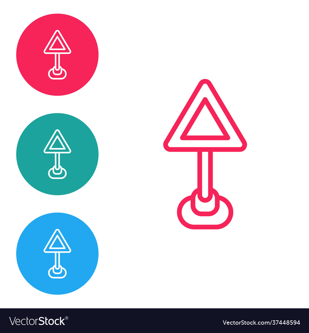 Red line triangle warning blank icon isolated vector image Red line triangle warning blank icon isolated