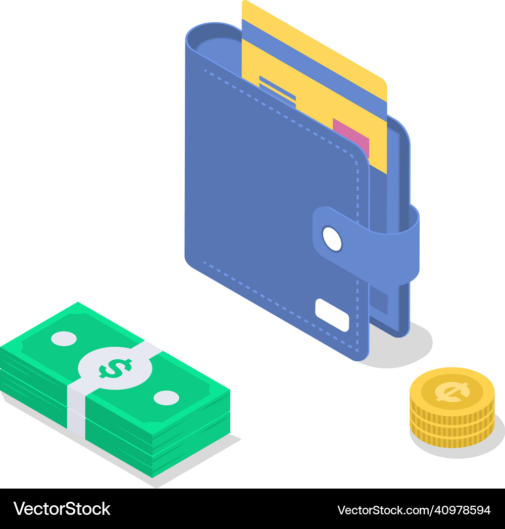 Salary payment isometric color accounting Vector Image