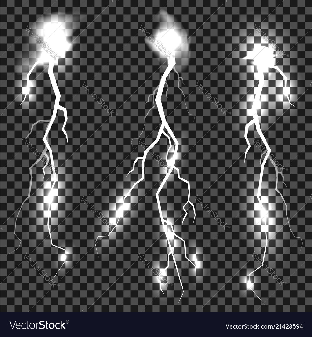 Set of different thunders Vector Image Set of different thunders