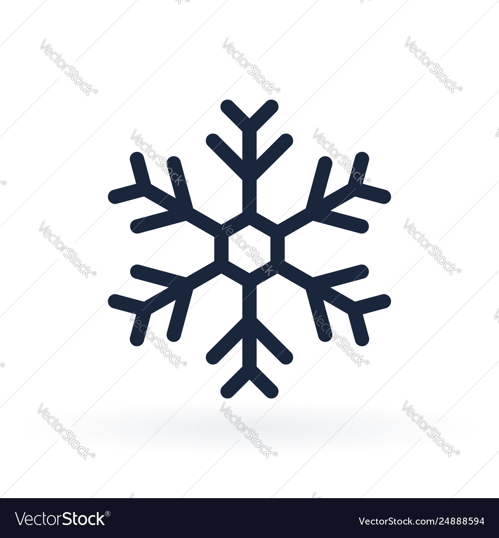 Simple icon a snowflake in line style vector image Simple icon a snowflake in line style