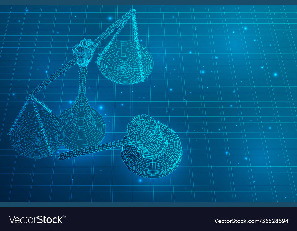 Virtual 3d scales and a judge s hammer