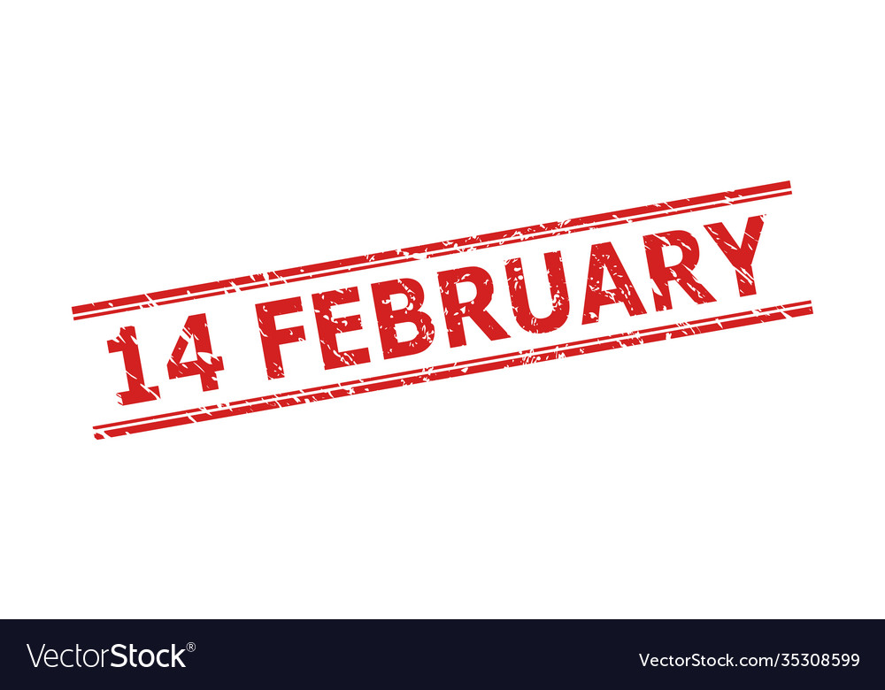 14 february watermark with scratched style Vector Image