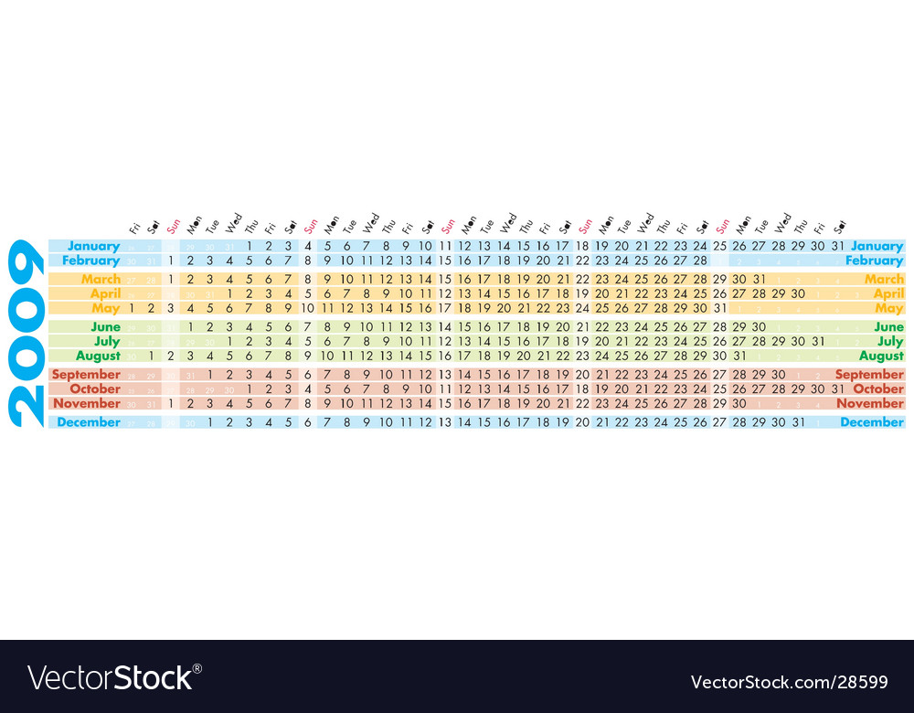 2009 Calendar - Yearly Overview