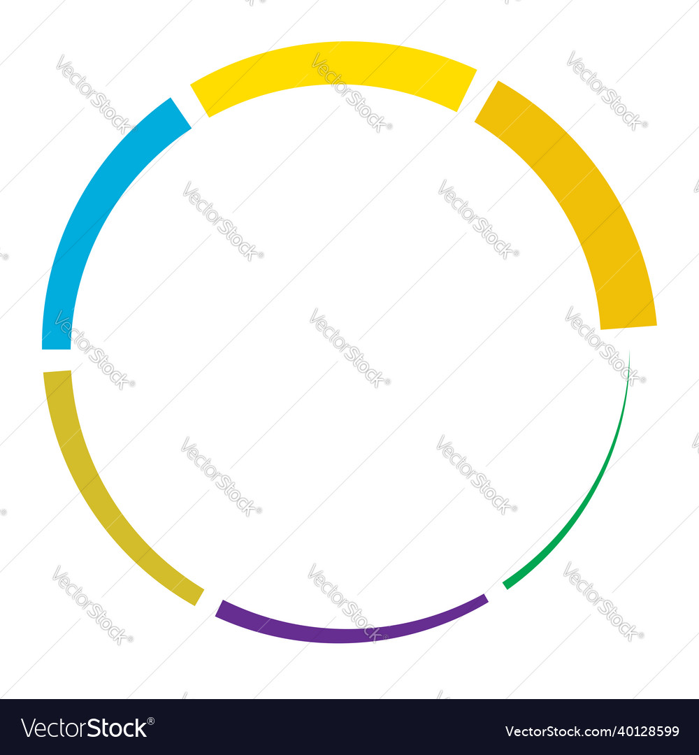 6 part section segmented circle abstract dashed vector image 6 part section segmented circle abstract dashed
