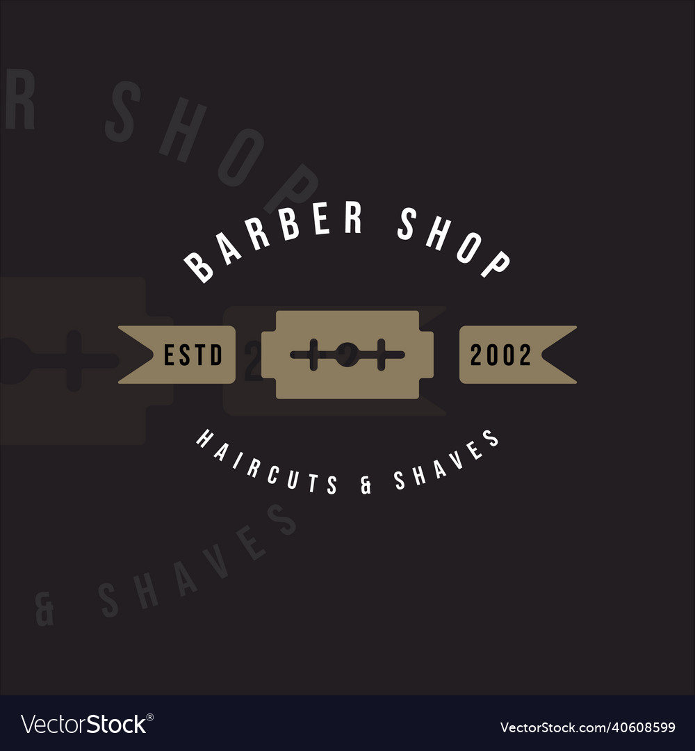 Barber shop logo vintage template icon graphic Vector Image