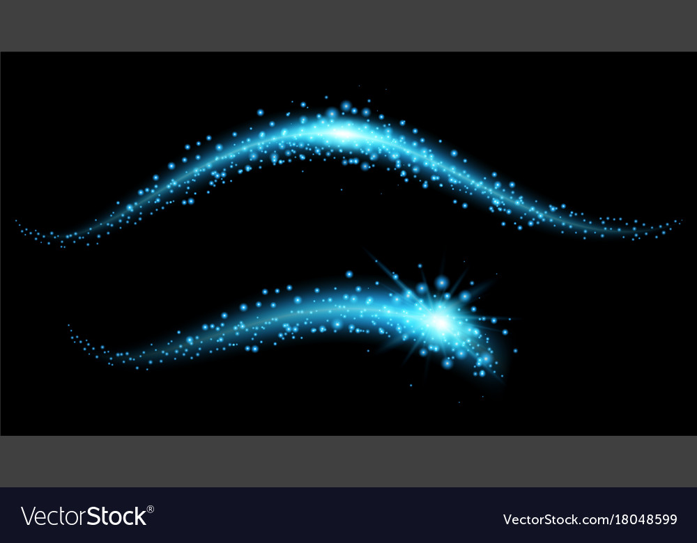 Black background with two patterns of blue light