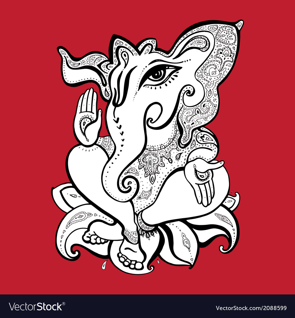Ganesha hand drawn