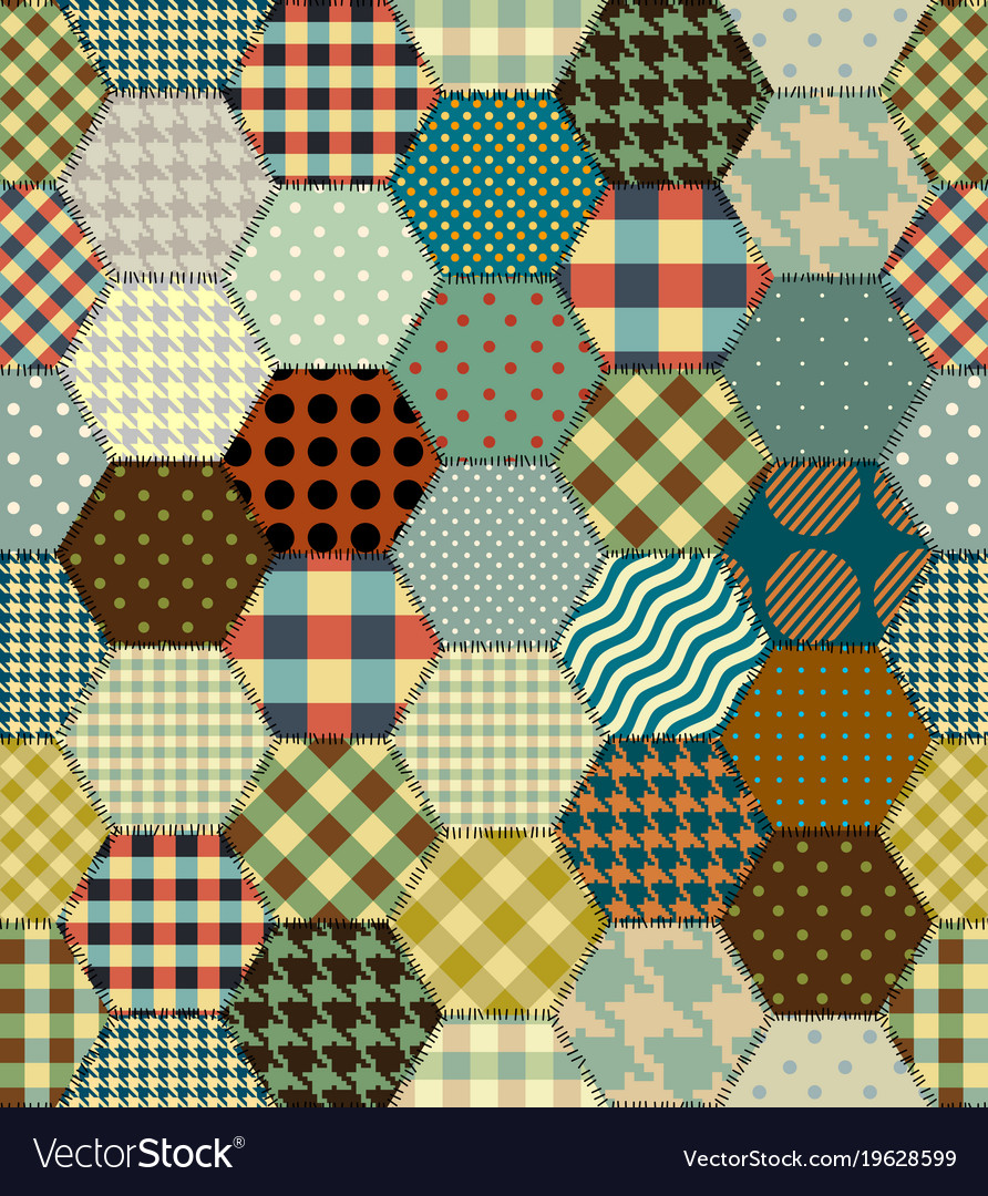 Geometric patchwork pattern of a squares