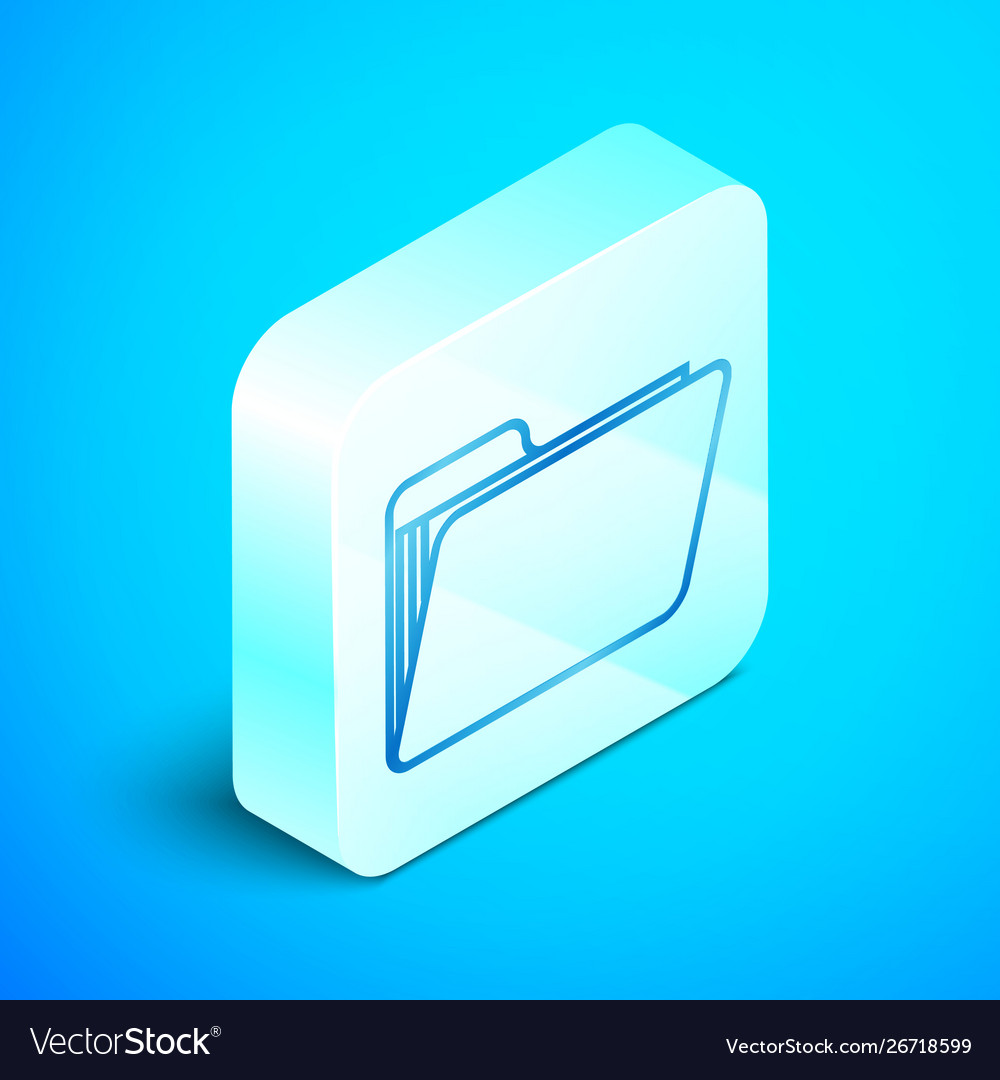 Isometric line document folder icon isolated vector image Isometric line document folder icon isolated