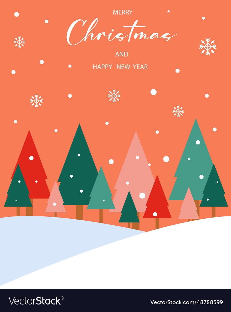 Merry christmas and happy new year greeting card vector image Merry christmas and happy new year greeting card
