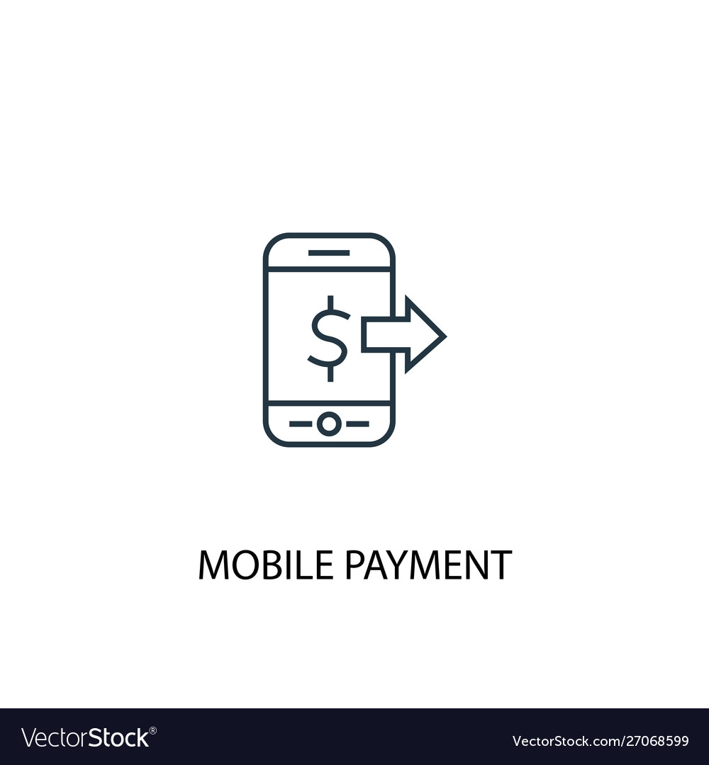 Mobile payment concept line icon simple element
