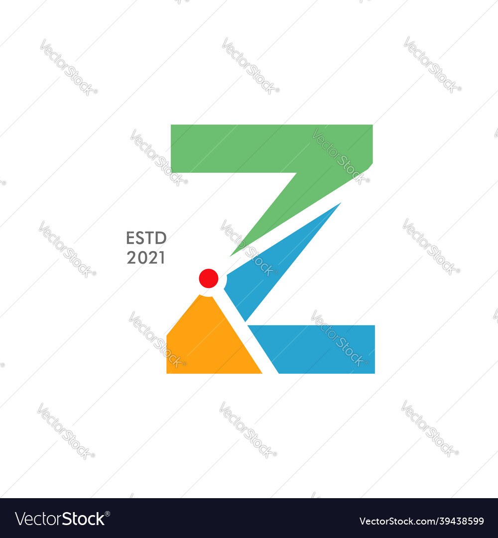 Modern initial z maps vector image Modern initial z maps