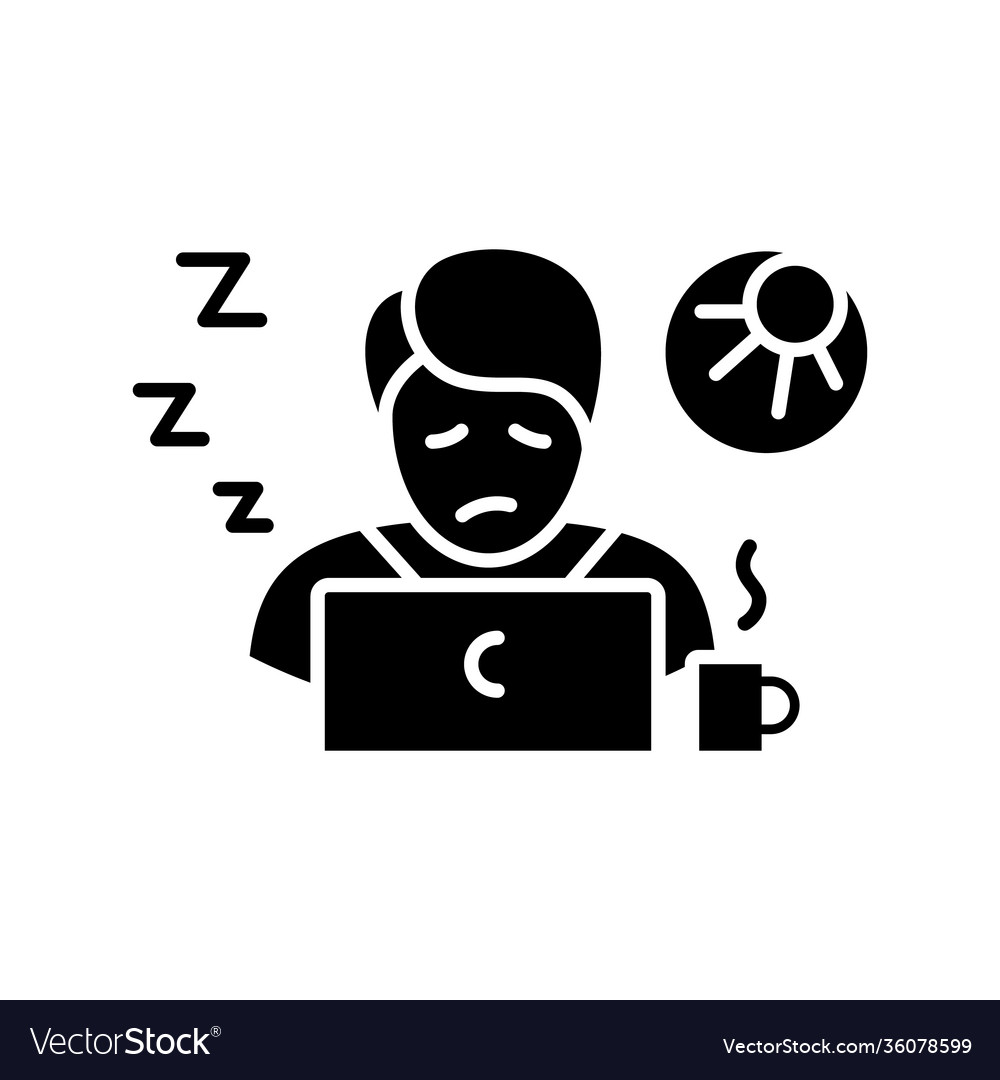 Narcolepsy glyph icon vector image Narcolepsy glyph icon