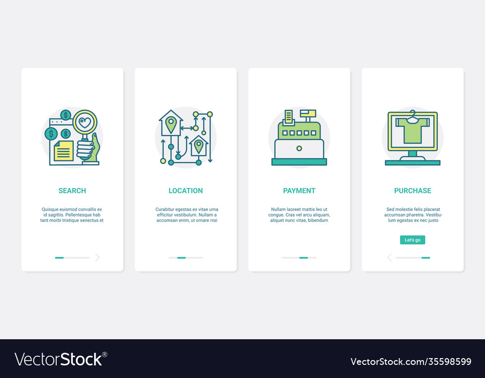 Online commerce ordering and payment ux ui Vector Image