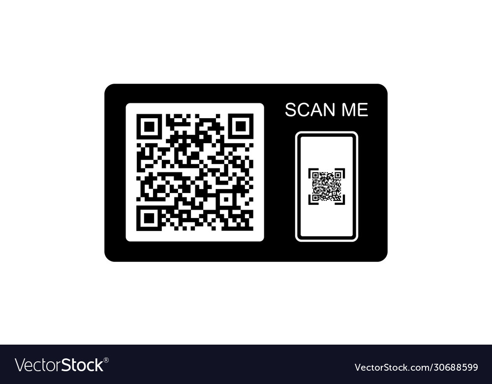 Qr code scanner with smartphone icon for web vector image Qr code scanner with smartphone icon for web