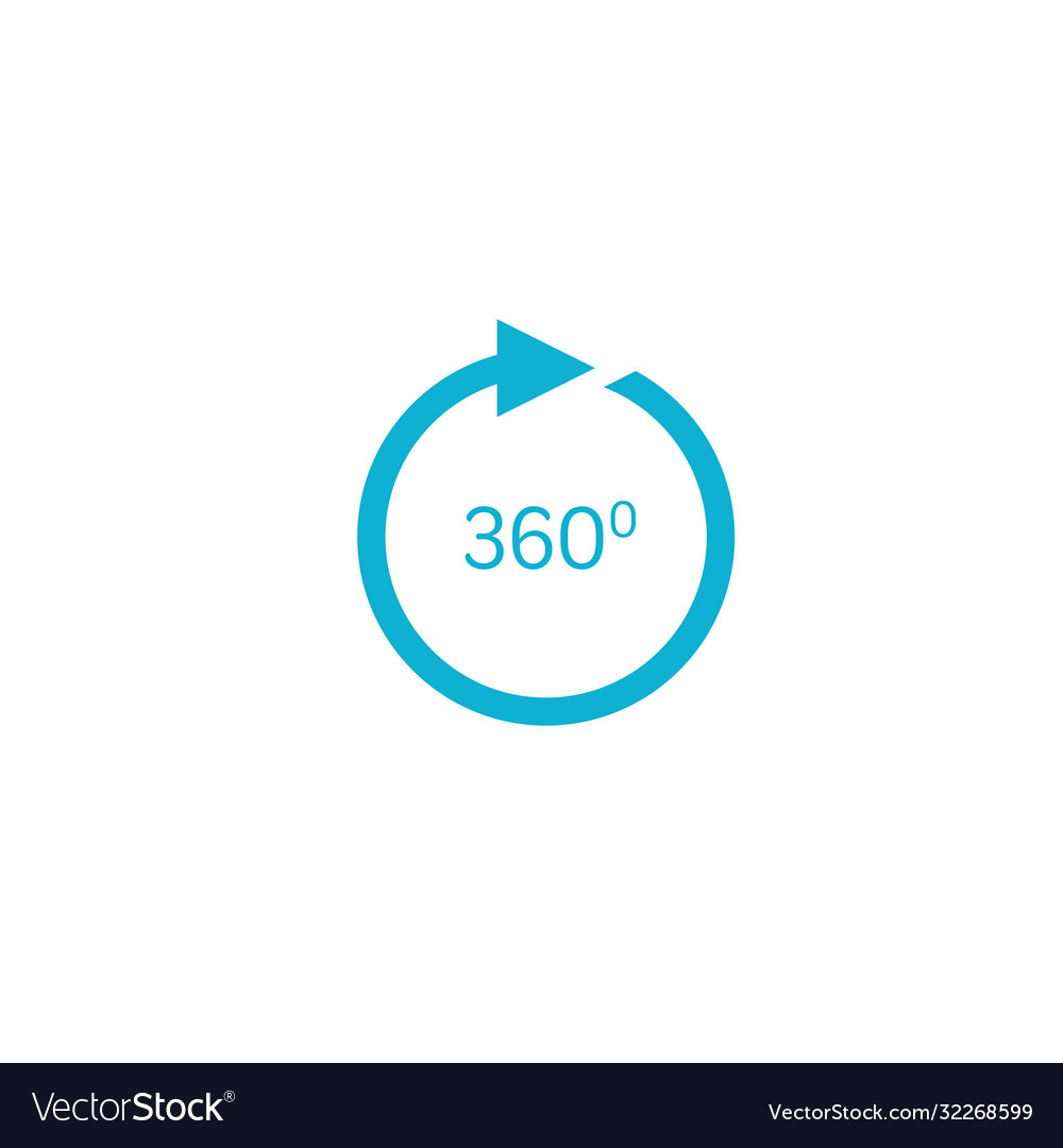 Rotation icon 360 degrees view or sign