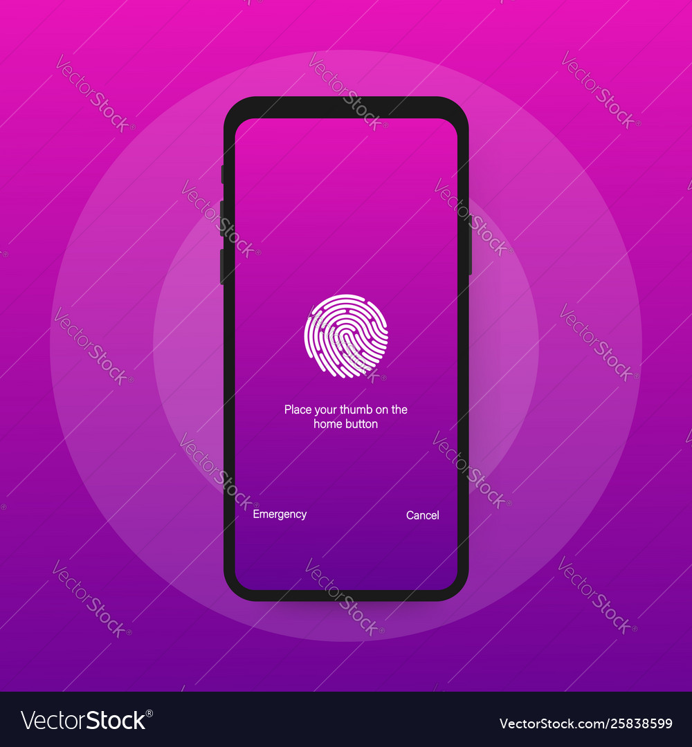 Screen lock authentication password smartphone vector image Screen lock authentication password smartphone