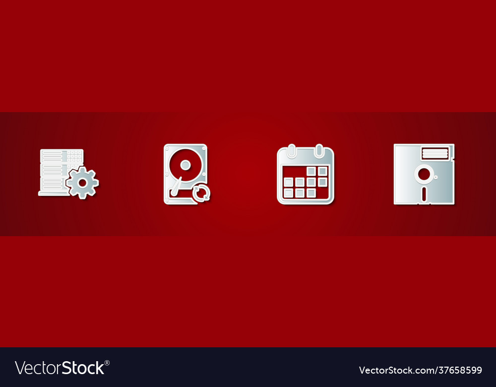 Set server setting hard disk drive hdd sync vector image Set server setting hard disk drive hdd sync