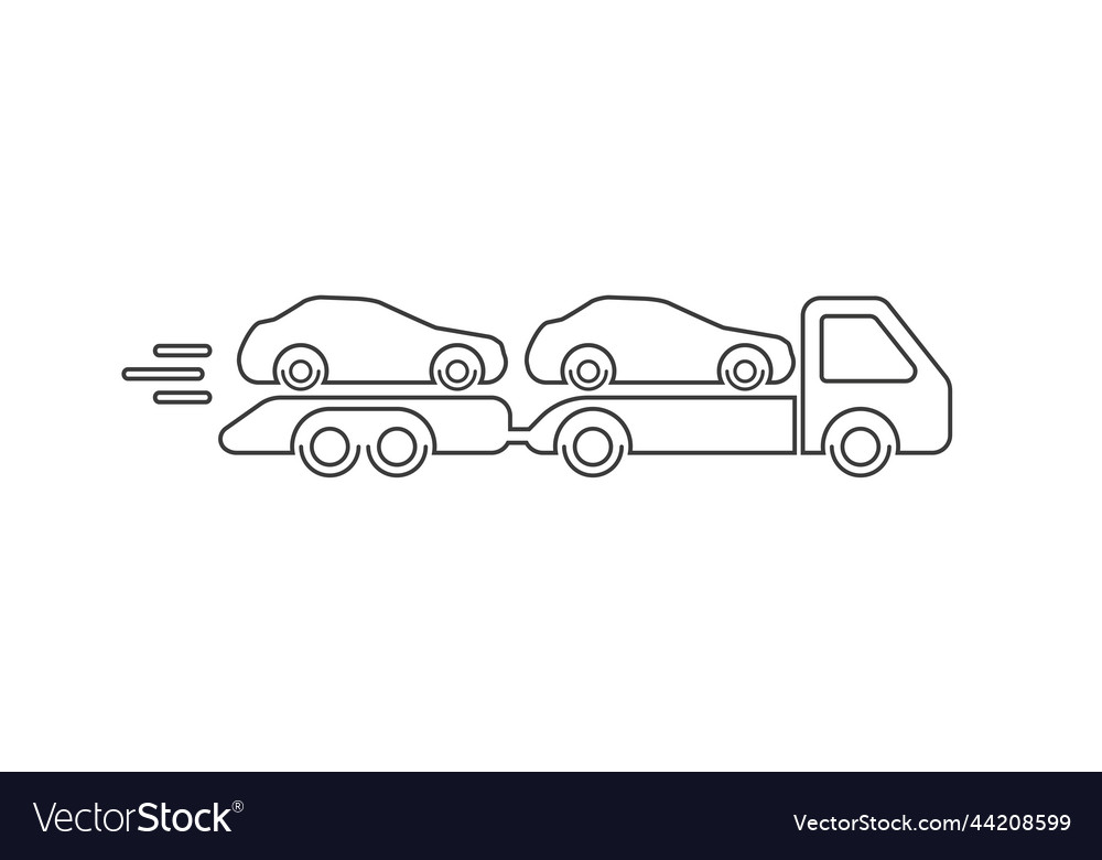 Tow LKW-Symbol mit zusätzlichem Anhänger in Dünn