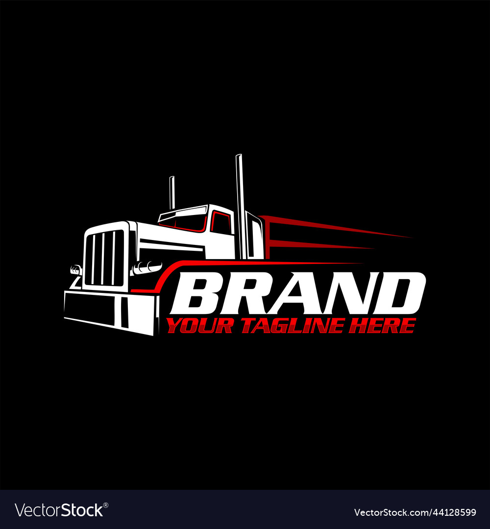 Trucking logo truck and trailer Royalty Free Vector Image