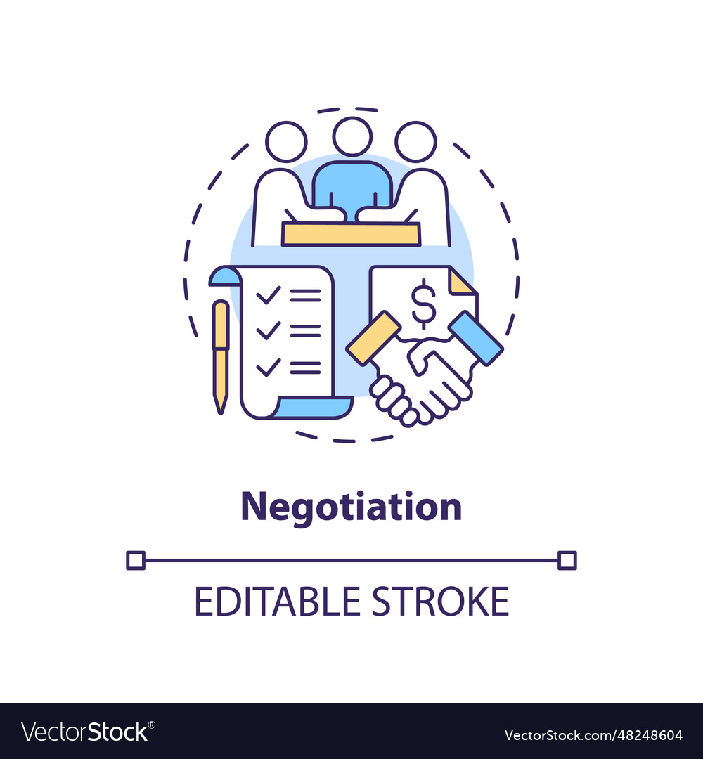 2d customizable negotiation thin linear icon vector image 2d customizable negotiation thin linear icon