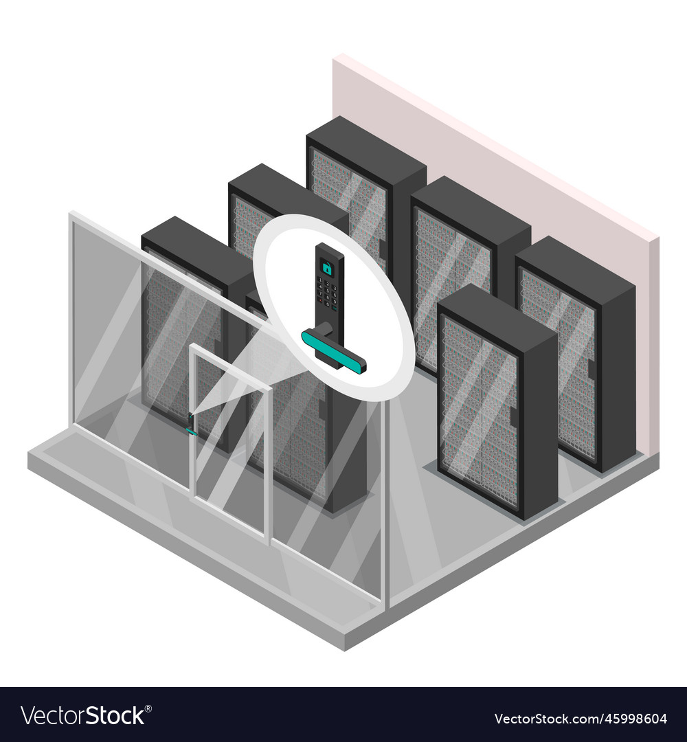 Access control door composition Royalty Free Vector Image