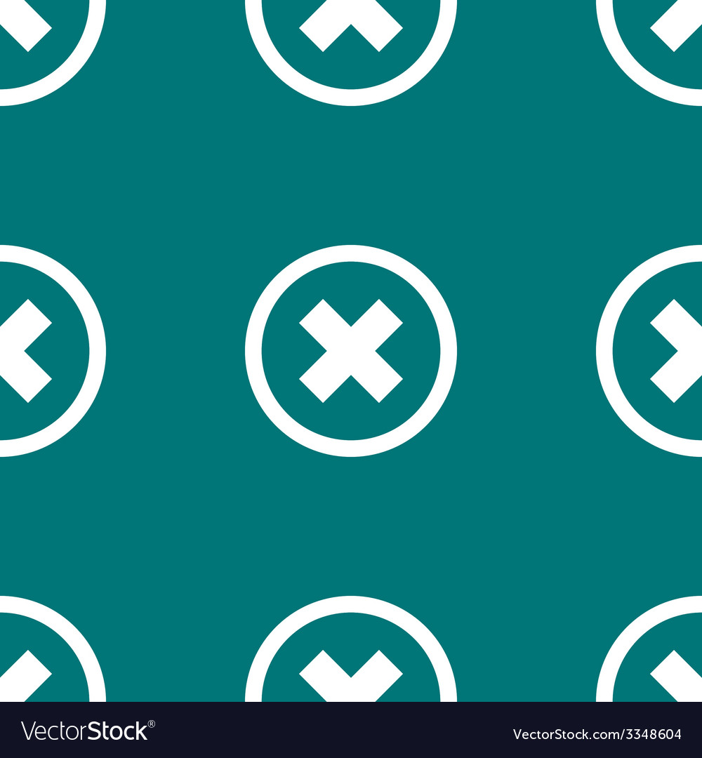 Cancel web icon flat design seamless pattern