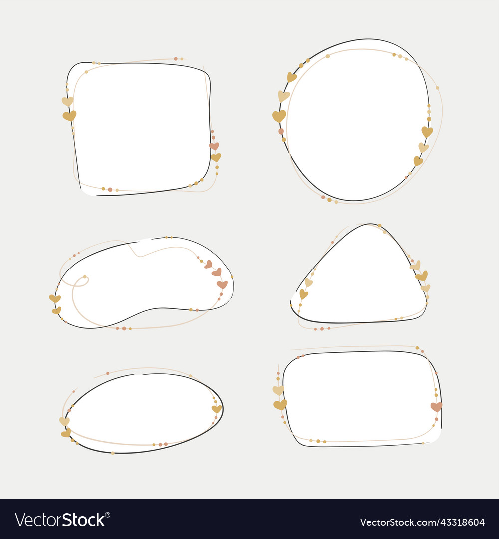 Collection frame element for design creation vector image Collection frame element for design creation