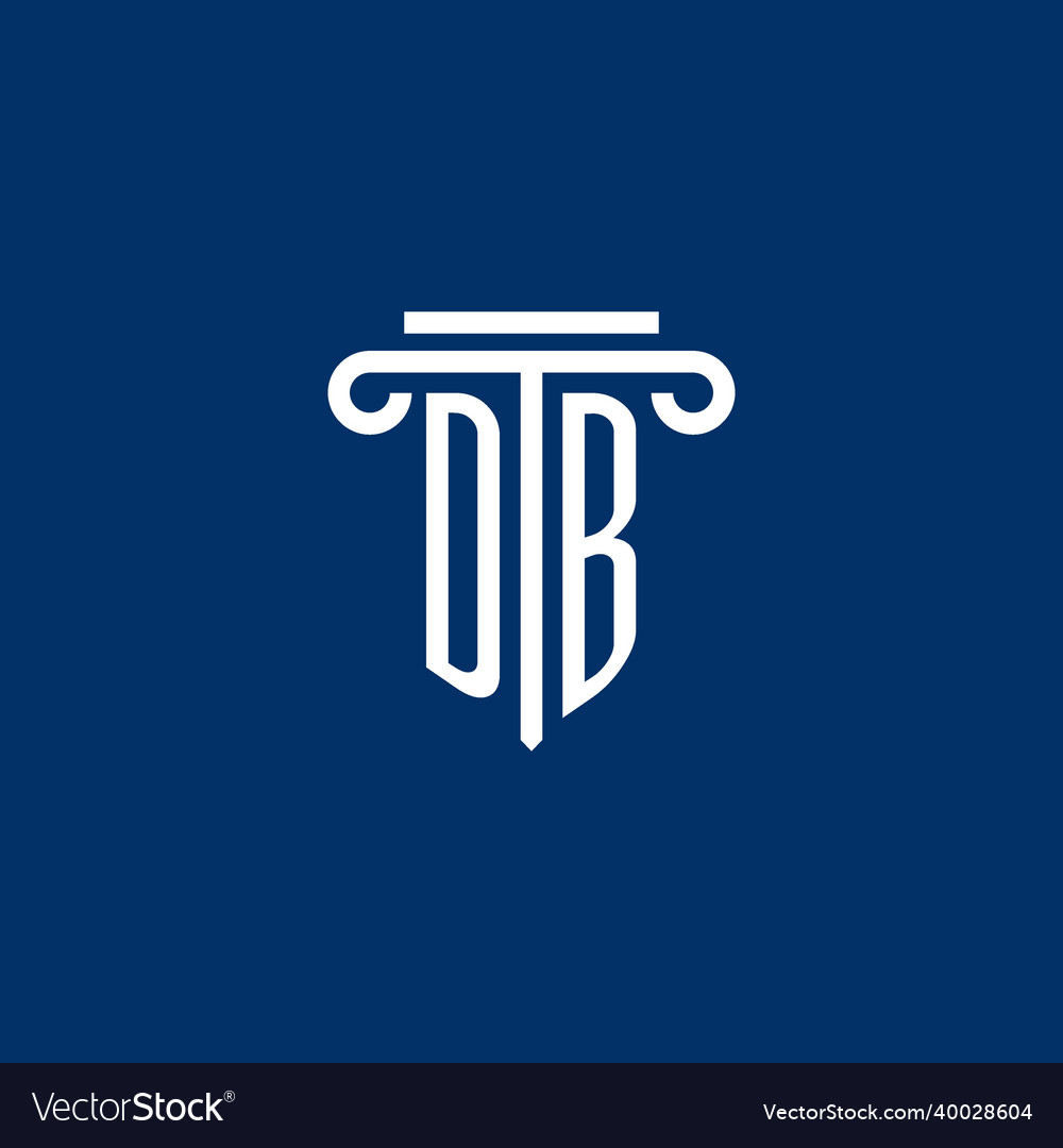 Db initial logo monogram with simple pillar icon Vector Image Db initial logo monogram with simple pillar icon