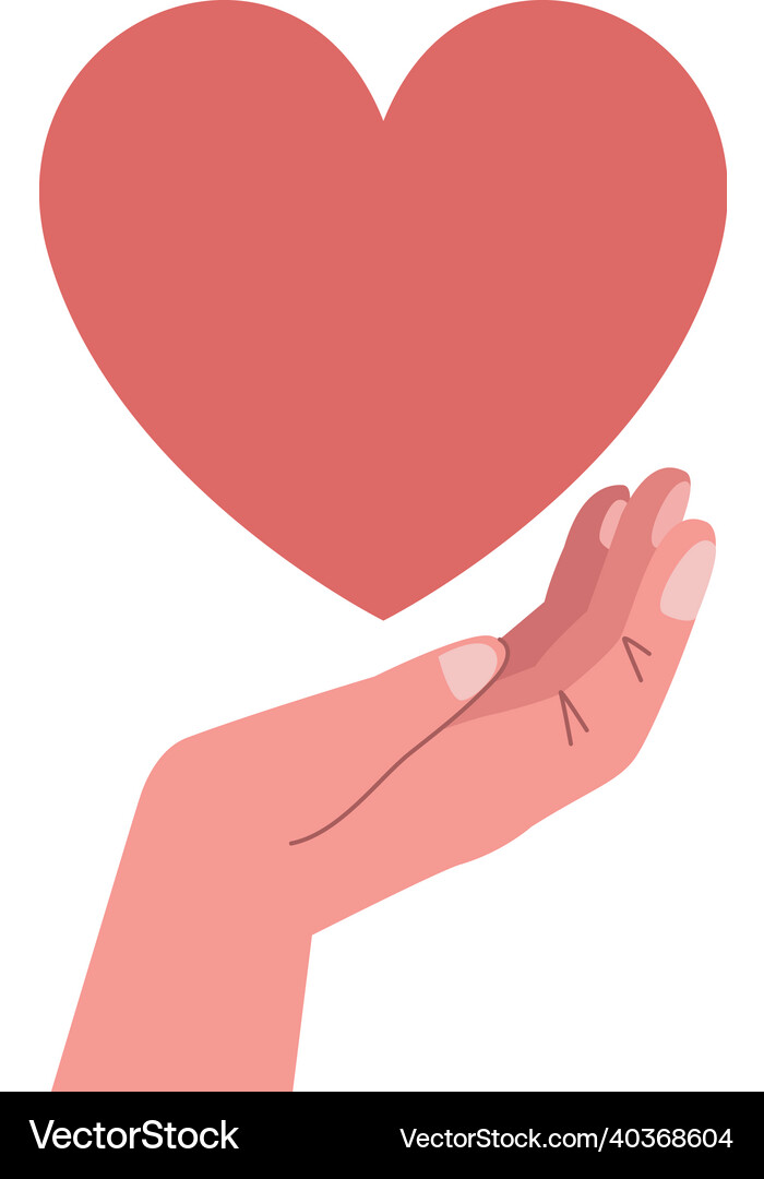 Hand lifting heart Royalty Free Vector Image - VectorStock