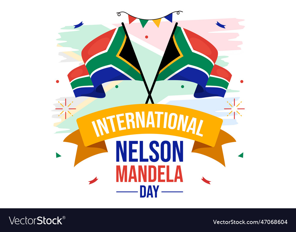 Happy nelson mandela international tag am 18 juli vector image Happy nelson mandela international tag am 18 juli
