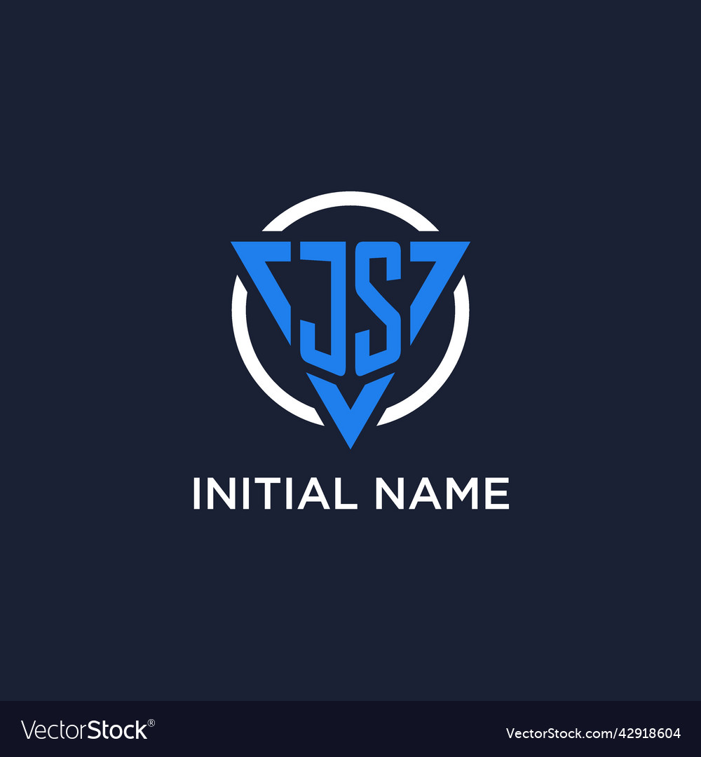 Js monogram logo with triangle shape and circle