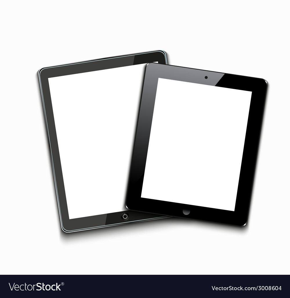 Modern computer tablets on white