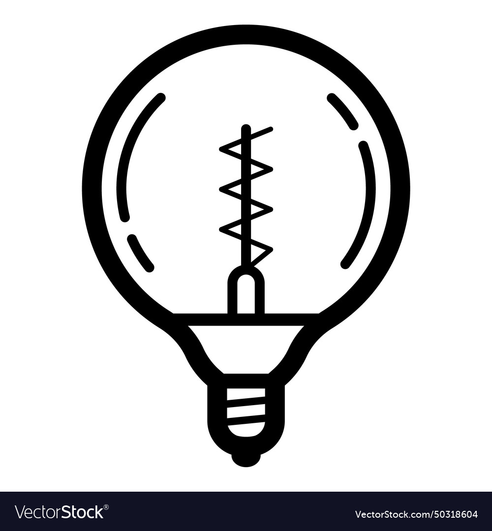 Retro lightbulb flat icon isolated on white