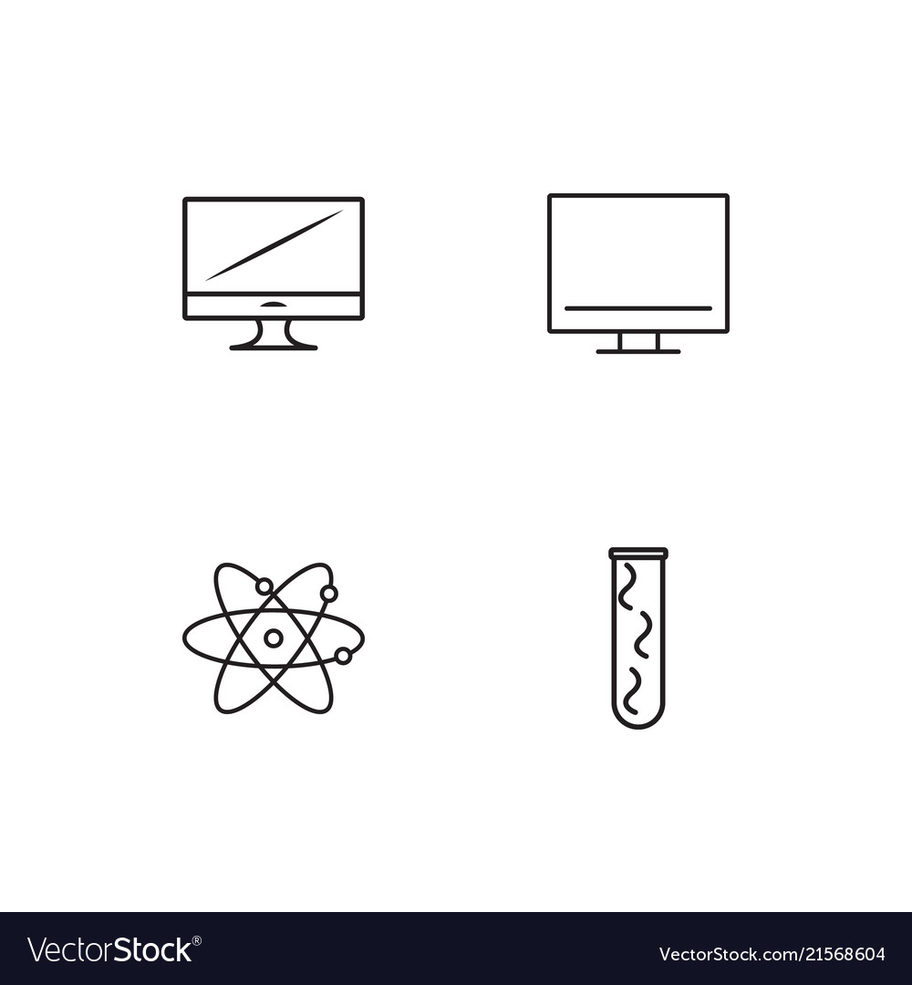 Science linear icons set simple outline