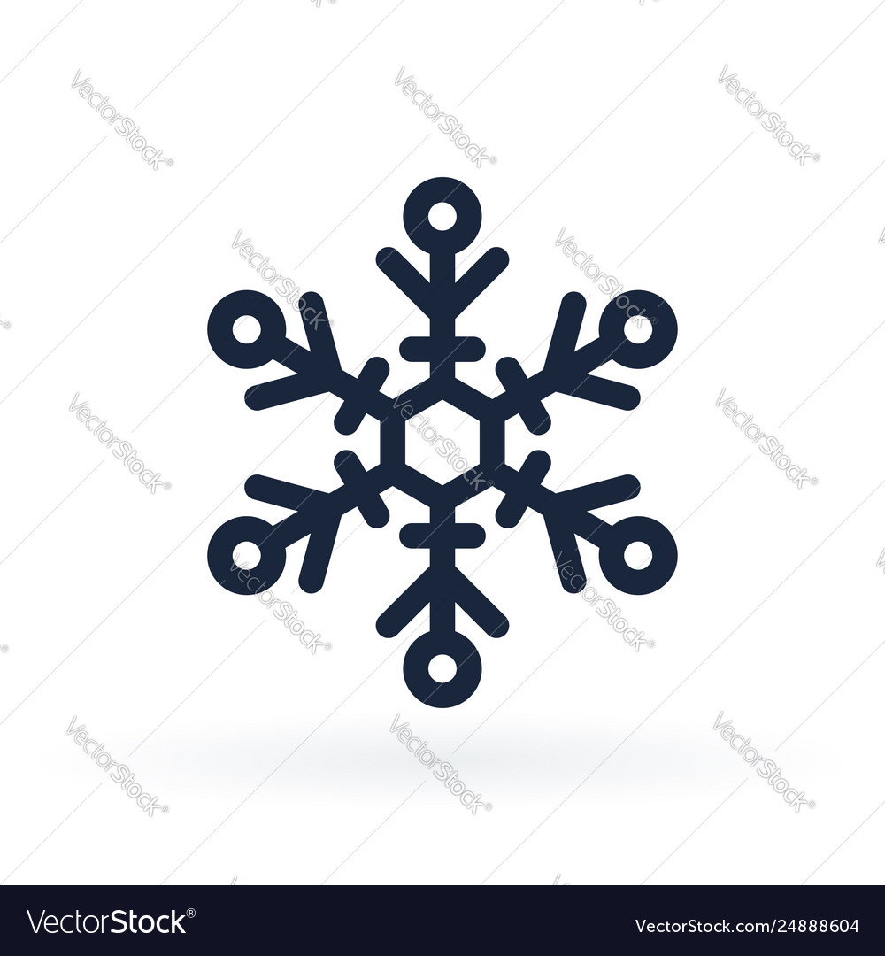 Simple icon a snowflake in line style vector image Simple icon a snowflake in line style