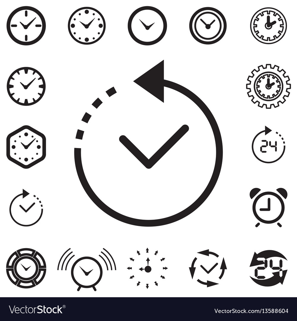 Time or clock icon isolated