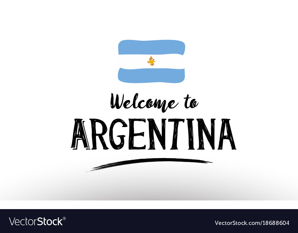 Welcome to argentina country flag logo card