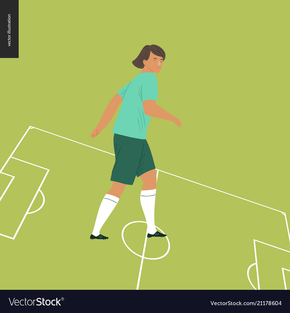 Womens european football soccer player Royalty Free Vector