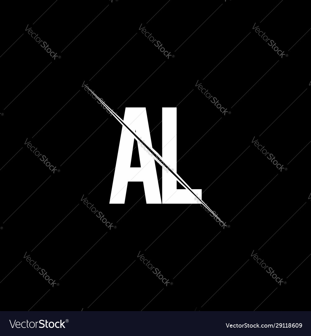 Al Logo Monogram With Slash Style Design Template Vector Image