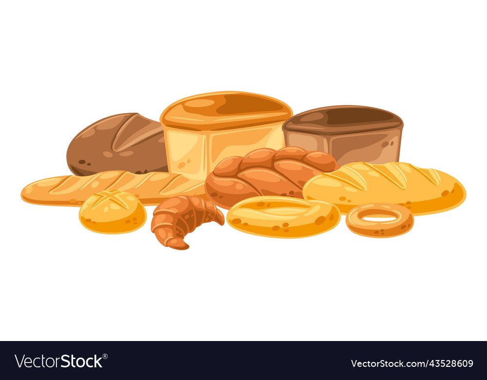 Background with bread image for bakeries Vector Image Background with bread image for bakeries