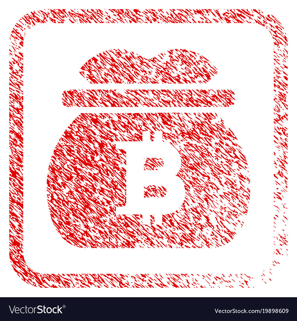 Bitcoin money bag framed stamp