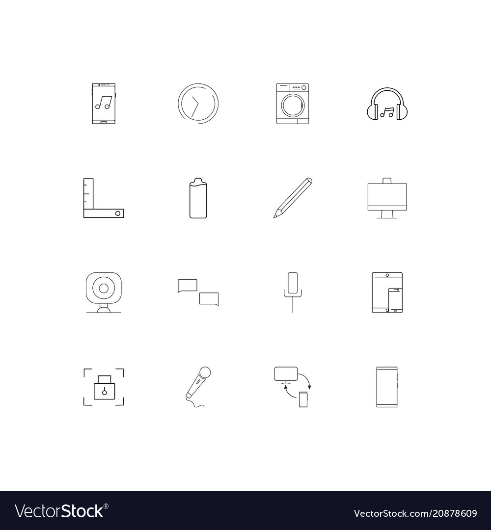 Devices linear thin icons set outlined simple