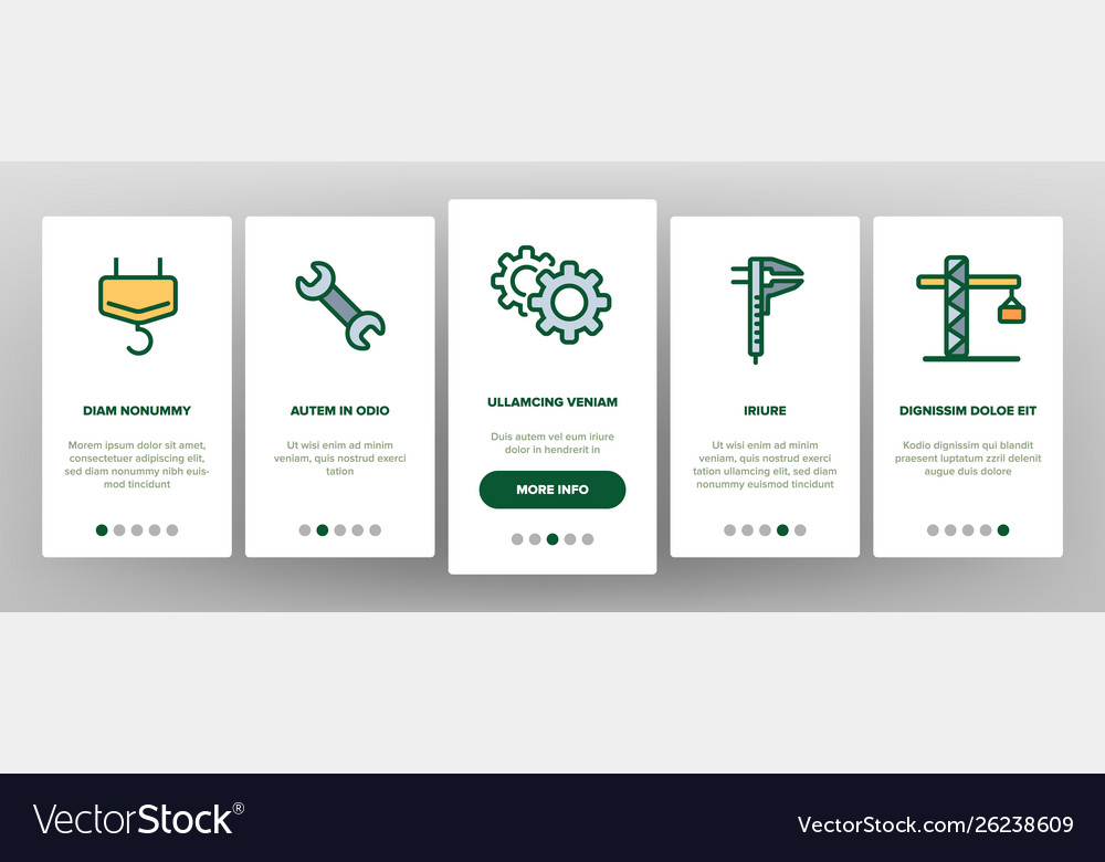 Engineering line icon set onboarding vector image Engineering line icon set onboarding